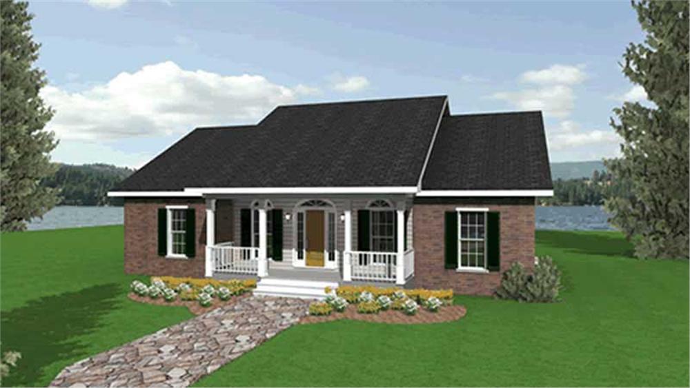 Front elevation of Country home (ThePlanCollection: House Plan #123-1053)
