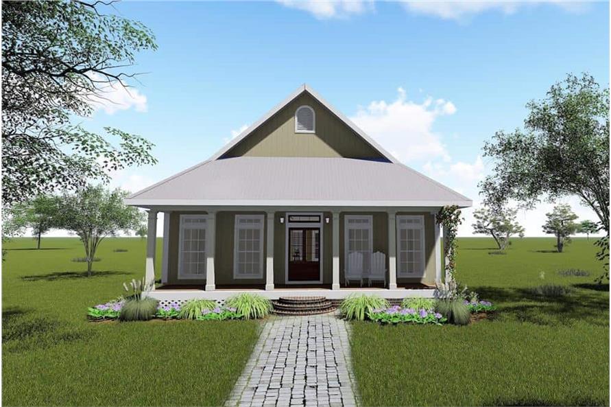 123-1071: Home Plan Rendering-Front View