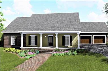 4-Bedroom, 1729 Sq Ft Country House Plan - 123-1078 - Front Exterior