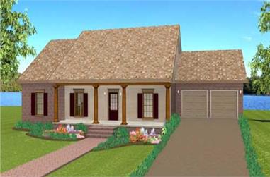 3-Bedroom, 1629 Sq Ft Country Home Plan - 123-1086 - Main Exterior
