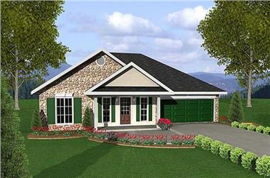 3-Bedroom, 1551 Sq Ft Country Home Plan - 123-1087 - Main Exterior