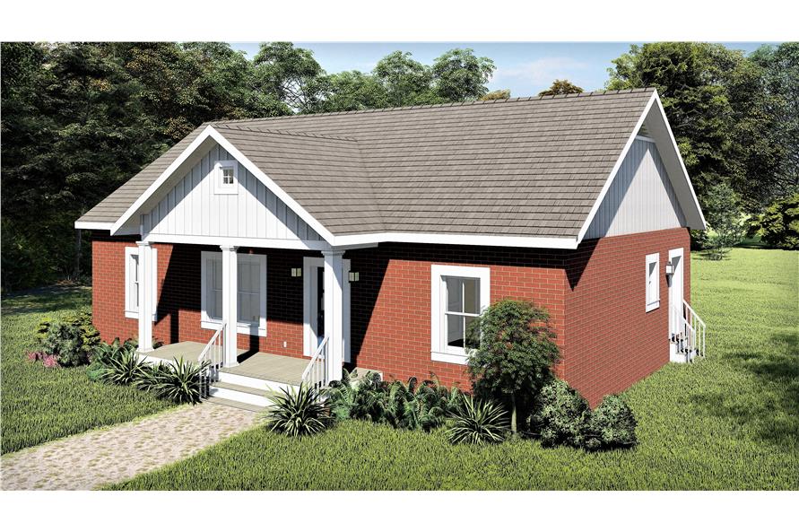 123-1100: Home Plan Rendering-Right View