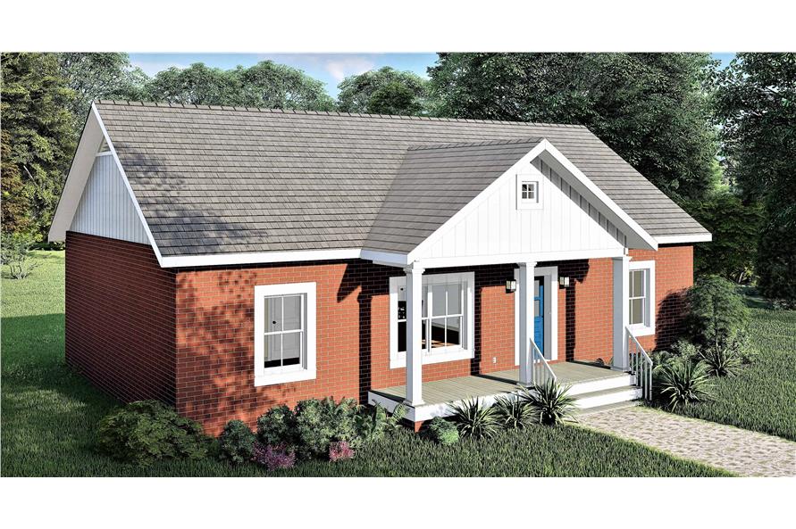 Left Side View of this 3-Bedroom, 1311 Sq Ft Plan - 123-1100