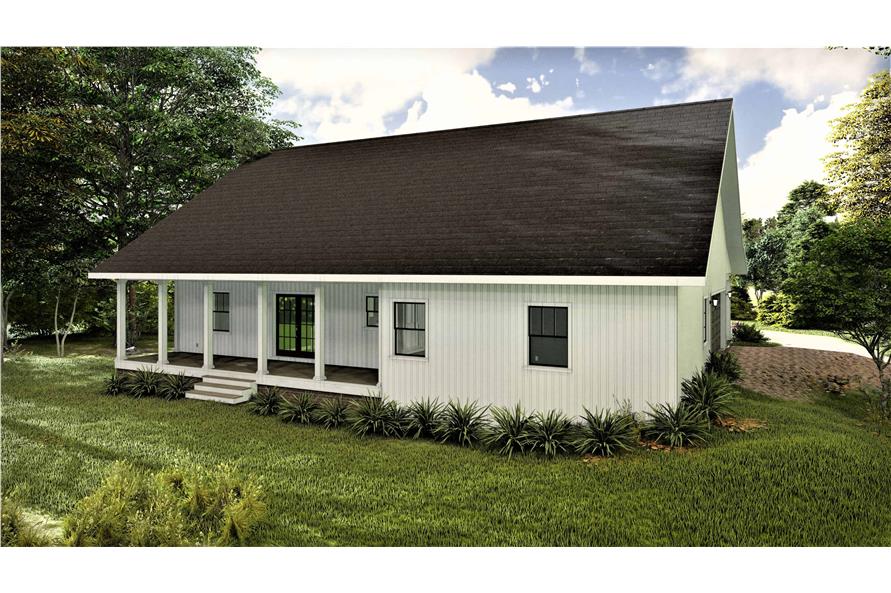 Rear View of this 3-Bedroom,1611 Sq Ft Plan -1611