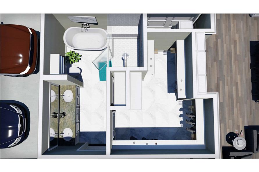 123-1114: Home Plan 3D Image-Master Bathroom