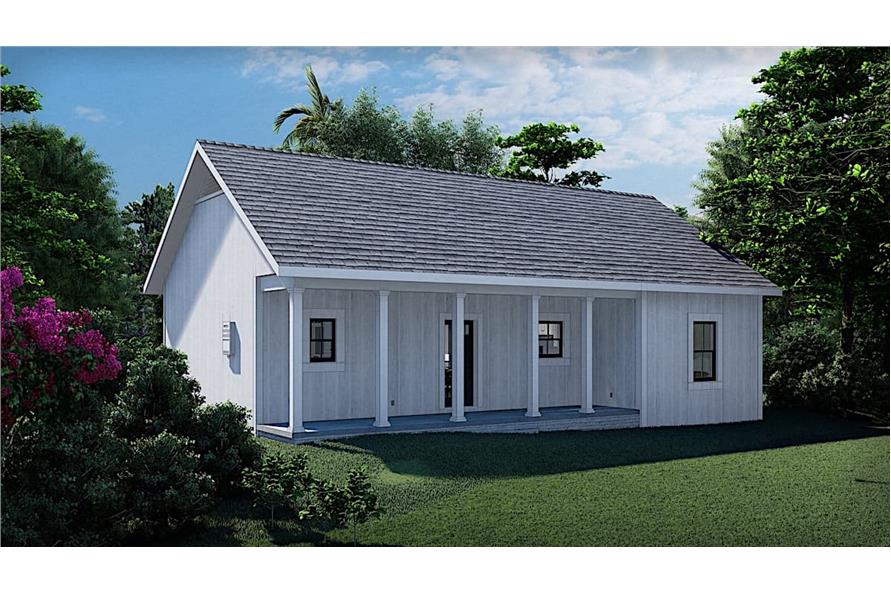 Rear View of this 3-Bedroom, 1035 Sq Ft Plan - 123-1116