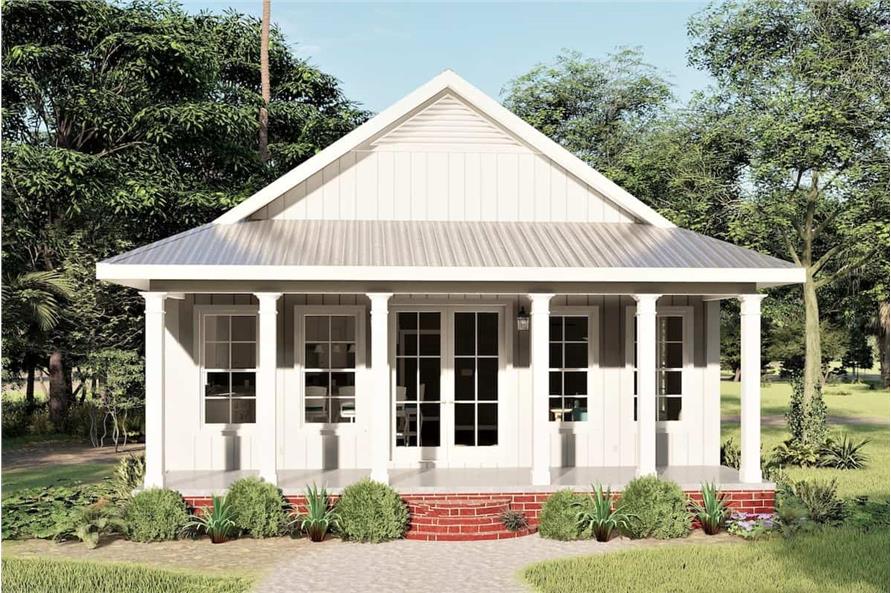 2-Bedroom, 1120 Sq Ft Ranch House - Plan #123-1117 - Front Exterior
