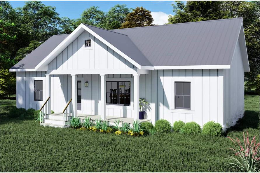 Right Side View of this 3-Bedroom, 1425 Sq Ft Plan - 123-1118