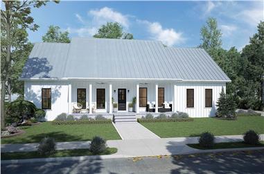 3-Bedroom, 1615 Sq Ft Country House Plan - 123-1128 - Front Exterior