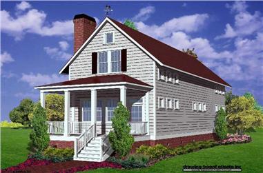 3-Bedroom, 2034 Sq Ft Country Home Plan - 124-1026 - Main Exterior