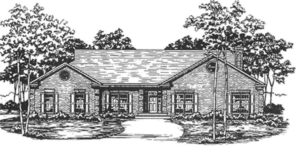 Ranch home (ThePlanCollection: Plan #124-1032)