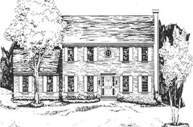 1-Bedroom, 2096 Sq Ft Colonial Home Plan - 124-1035 - Main Exterior