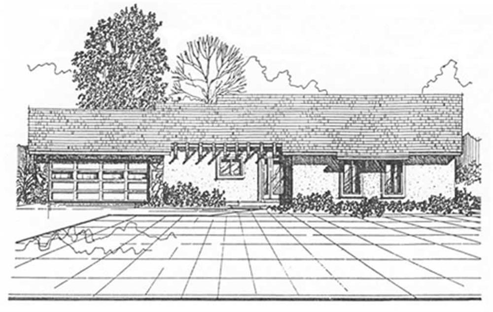 Ranch home (ThePlanCollection: Plan #124-1037)