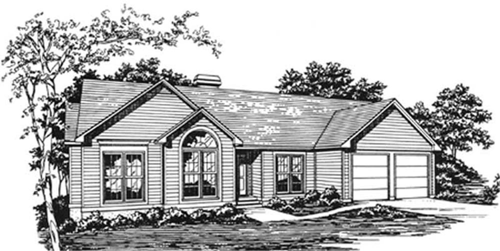 Ranch home (ThePlanCollection: Plan #124-1038)