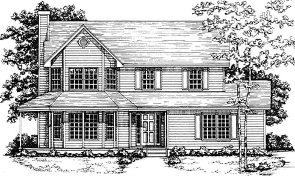 Colonial home (ThePlanCollection: Plan #124-1050)