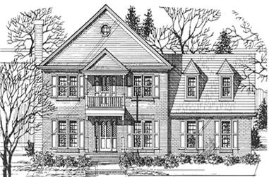 4-Bedroom, 2442 Sq Ft Colonial House Plan - 124-1076 - Front Exterior