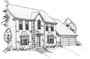 5-Bedroom, 3483 Sq Ft Colonial Home Plan - 124-1080 - Main Exterior