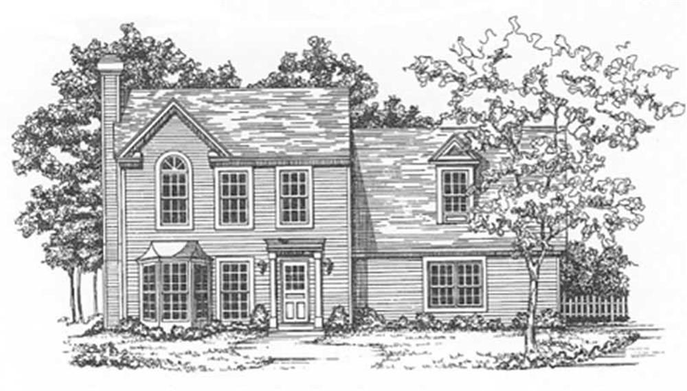Colonial home (ThePlanCollection: Plan #124-1081)
