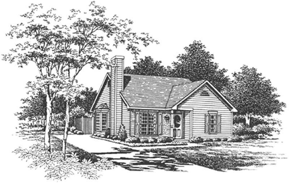 Bungalow home (ThePlanCollection: House Plan #124-1082)