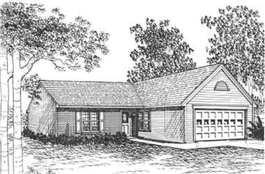 3-Bedroom, 1284 Sq Ft Ranch Home Plan - 124-1106 - Main Exterior