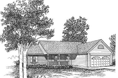 3-Bedroom, 1205 Sq Ft Ranch Home Plan - 124-1107 - Main Exterior