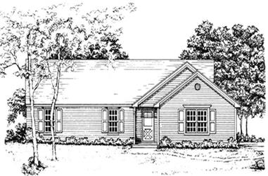 3-Bedroom, 1205 Sq Ft Country Home Plan - 124-1108 - Main Exterior