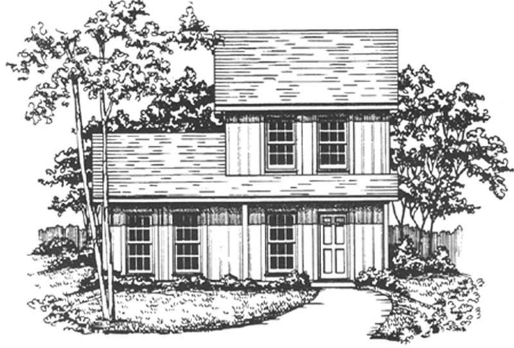 Front elevation of Country home (ThePlanCollection: House Plan #124-1130)
