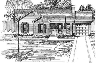 3-Bedroom, 1180 Sq Ft Ranch House Plan - 124-1137 - Front Exterior