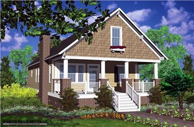 3-Bedroom, 1620 Sq Ft Small House Plans - 124-1159 - Front Exterior