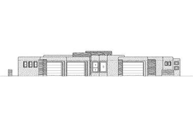 4-Bedroom, 3443 Sq Ft Southwest House Plan - 125-1220 - Front Exterior