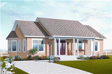 3-Bedroom, 1218 Sq Ft Country House Plan - 126-1043 - Front Exterior