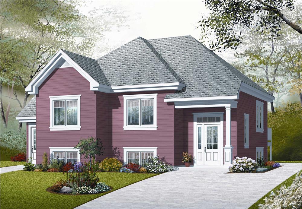 This is a colorized computer rendering of these In-Law Suite House Plans.