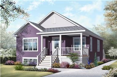 2-Bedroom, 1017 Sq Ft Bungalow House Plan - 126-1049 - Front Exterior