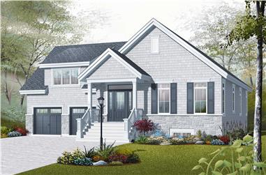 3-Bedroom, 1438 Sq Ft Country Home Plan - 126-1056 - Main Exterior