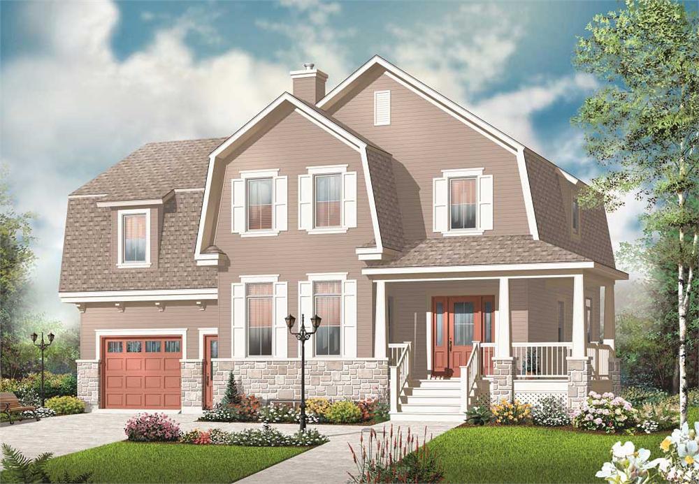 Front elevation of Traditional home (ThePlanCollection: House Plan #126-1069)