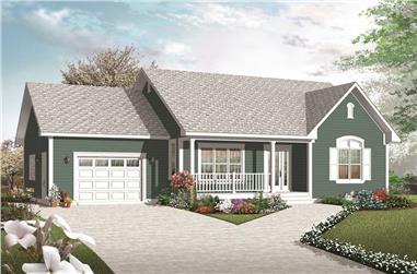 2-Bedroom, 1113 Sq Ft Country Home Plan - 126-1070 - Main Exterior