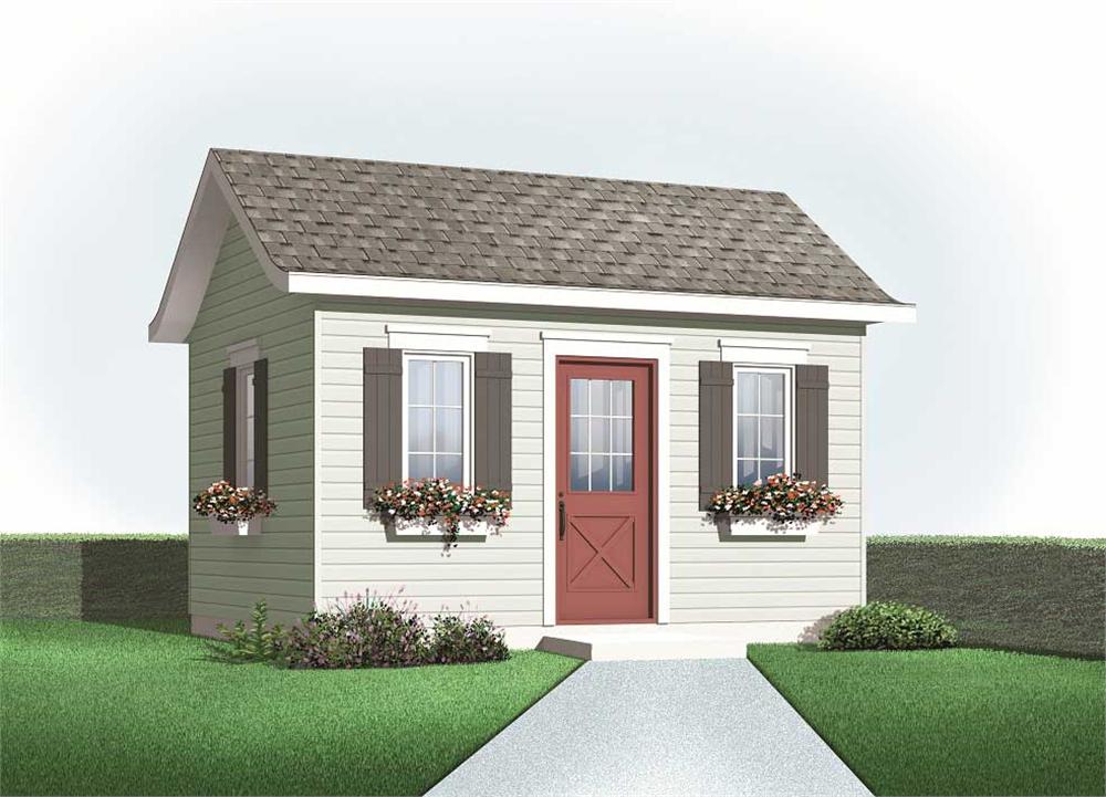 This is a colored rendering of these small shed plans.