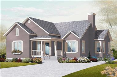 3-Bedroom, 1201 Sq Ft Country House Plan - 126-1091 - Front Exterior