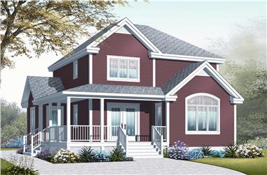 3-Bedroom, 1621 Sq Ft Country House Plan - 126-1107 - Front Exterior