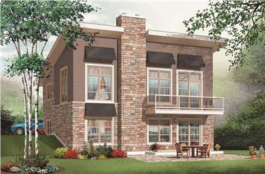 3-Bedroom, 1759 Sq Ft Contemporary Home Plan - 126-1112 - Main Exterior