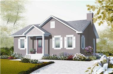 2-Bedroom, 896 Sq Ft Country Home Plan - 126-1120 - Main Exterior