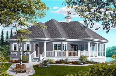 1-Bedroom, 1070 Sq Ft Country House Plan - 126-1126 - Front Exterior