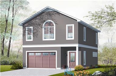 1-Bedroom, 1015 Sq Ft Garage w/Apartments House Plan - 126-1131 - Front Exterior
