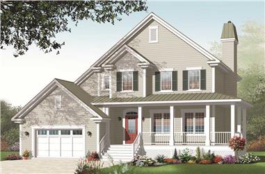 3-Bedroom, 1887 Sq Ft Country House Plan - 126-1138 - Front Exterior