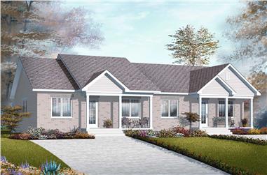 2-Bedroom, 1872 Sq Ft Multi-Unit House Plan - 126-1149 - Front Exterior