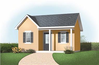 Shed with 272 Sq Ft House Plan - 126-1167 - Front Exterior