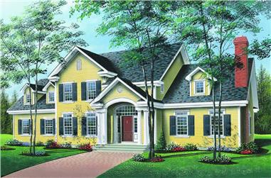 4-Bedroom, 3509 Sq Ft Country Home Plan - 126-1191 - Main Exterior