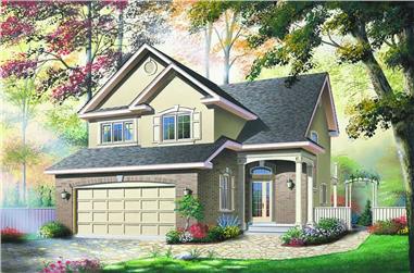 3-Bedroom, 2005 Sq Ft Contemporary House Plan - 126-1195 - Front Exterior