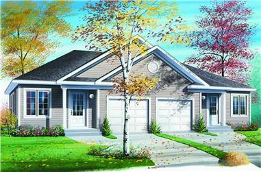 2-Bedroom, 1676 Sq Ft Multi-Unit House Plan - 126-1214 - Front Exterior