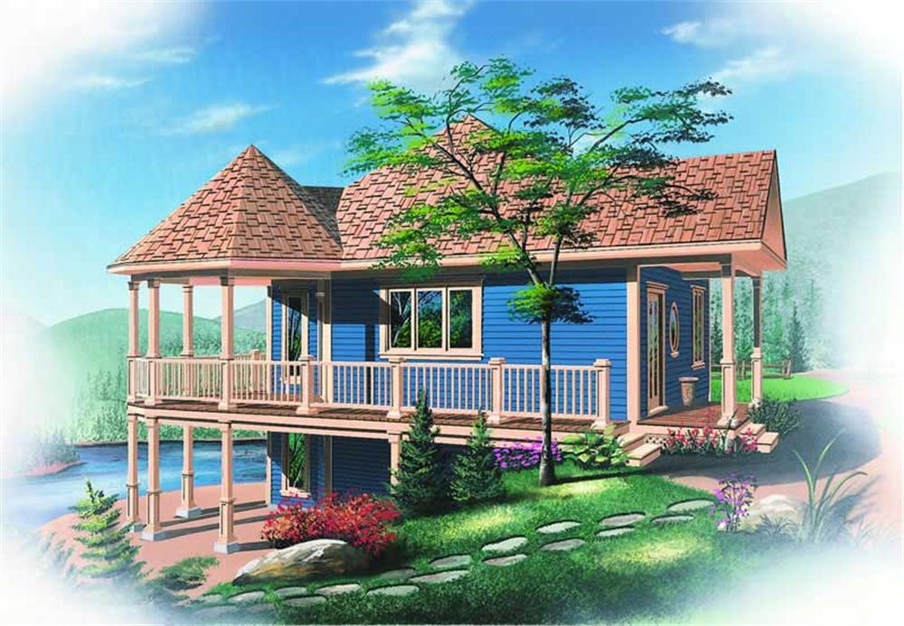 Front elevation of Lake home (ThePlanCollection: House Plan #126-1243)